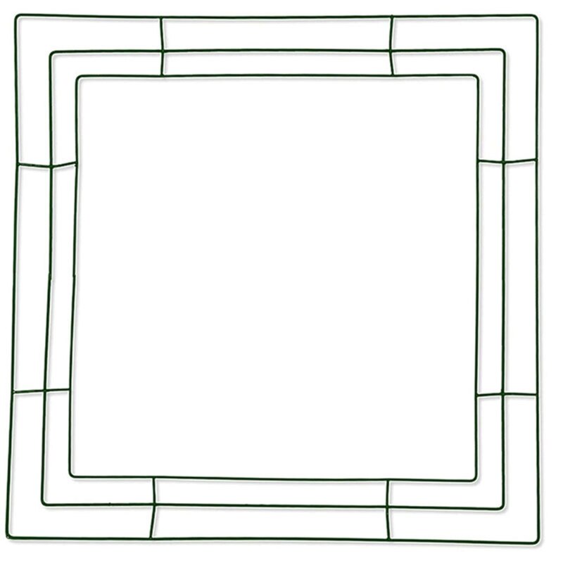 Square Metal Wreath Frame DIY Front Door Art Crafts Garland Iron Wire Hanging Ring for Christmas Wedding Decor P15F