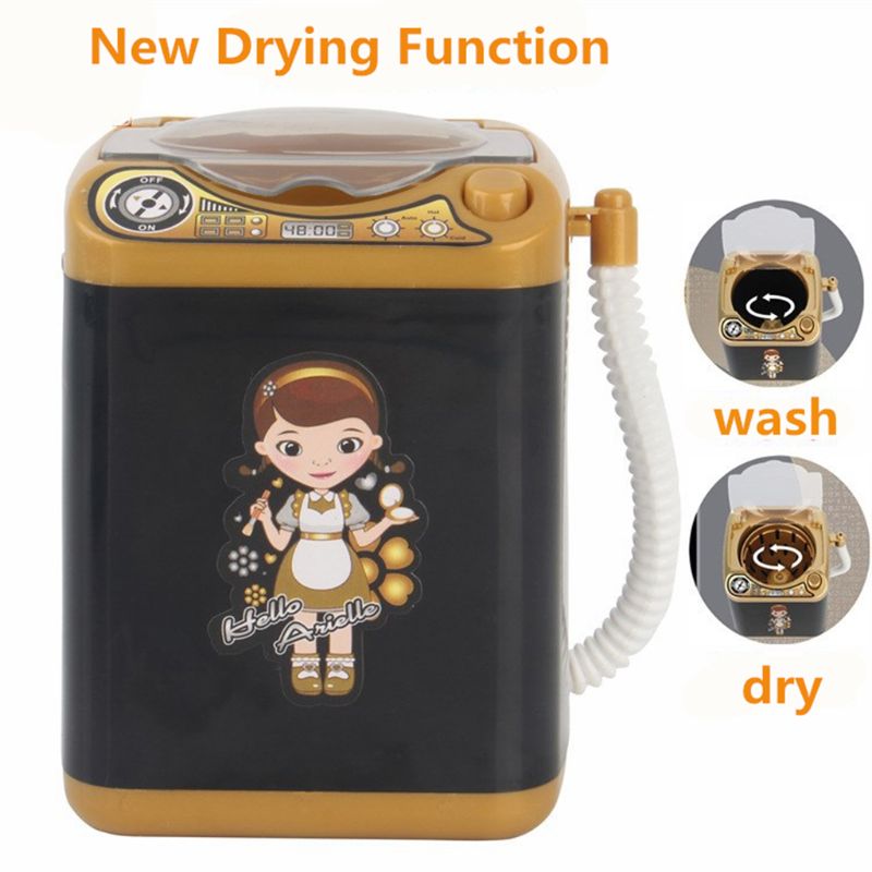 Elektronisk mini vaskemaskine form automatisk makeup børste rengøringsmiddel tørrer dybe rengøringsbørster svamp pulver pust tiktok legetøj