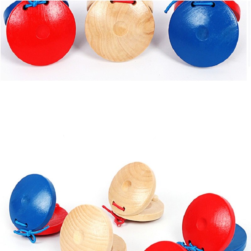 Juguetes para niños castañuelas de madera percusión instrumento Musical educación desarrollo intelectual del niño capacidad de escucha