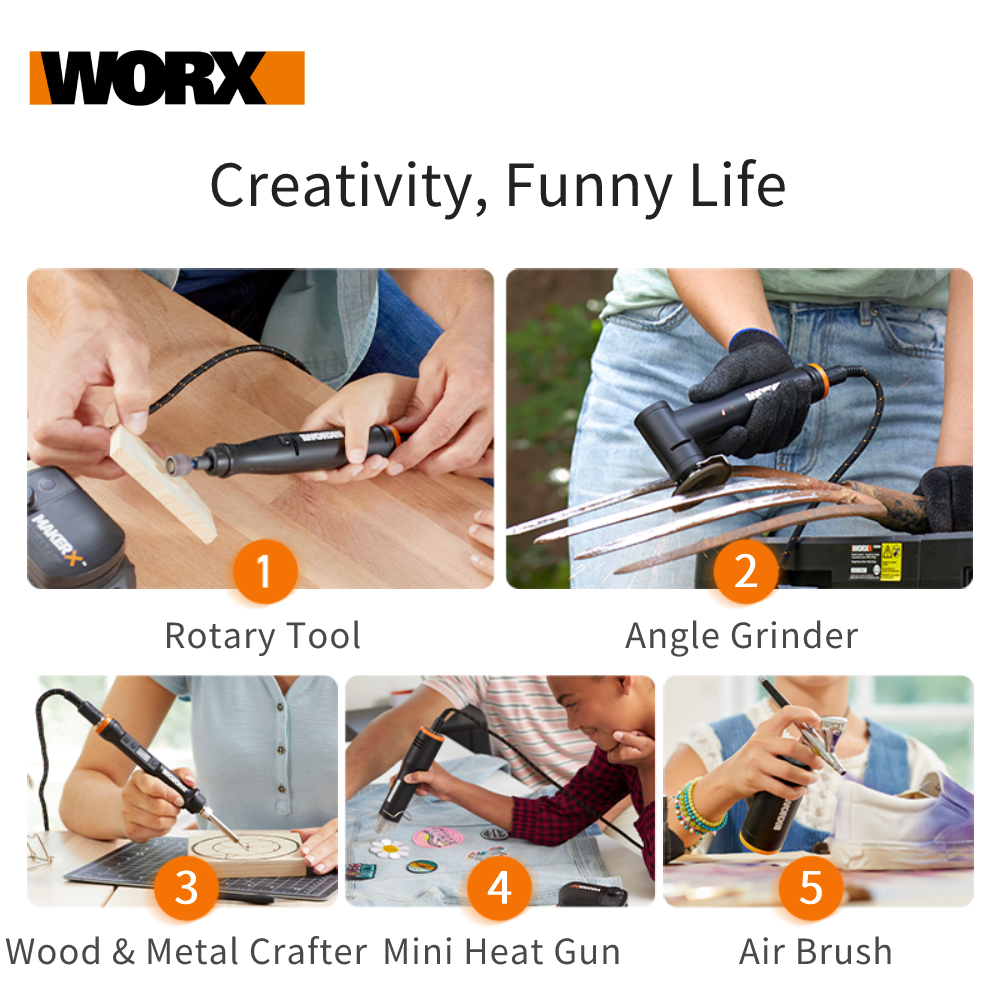 Worx Electric Soldering iron MakerX Wood &amp; Metal Crafter WX744.9 Bare Machine Universal WORX 20V Battery