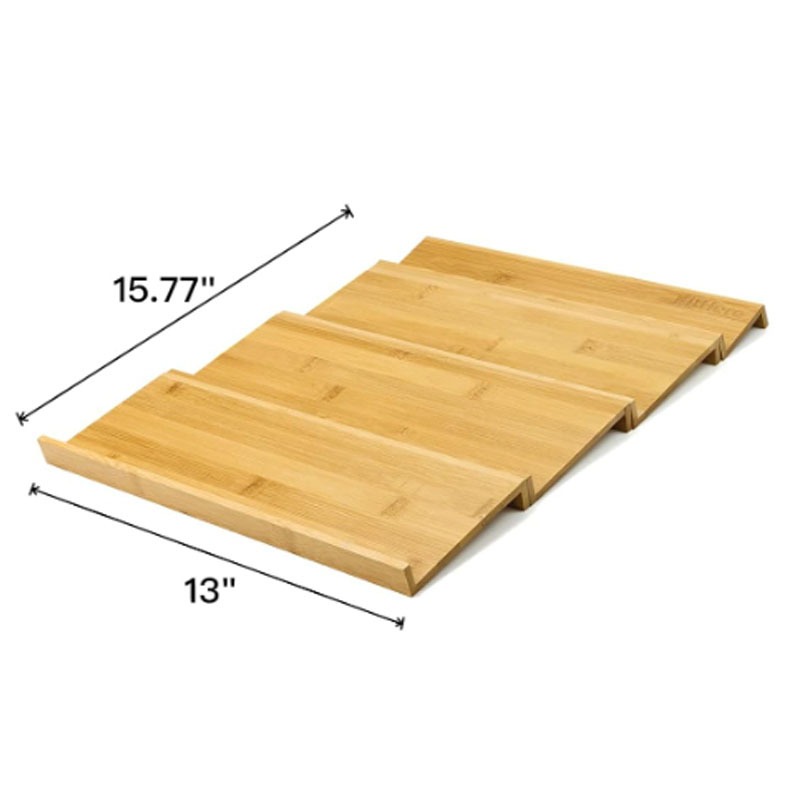 Bamboo Spice Rack Tray Drawer Organizer - Adjustable Multi-layer Kitchen Countertop Storage for Spices Utensils