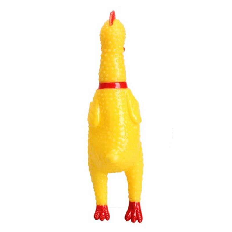 17cm Gelb Schreien Gummi Huhn Spielzeug Druck Linderung quietschen Quietscher Welpen Kauen quietschen Entlüftung Spielzeug