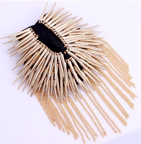 Kwastje Klinknagel Epauletten/Epaulet Schouder Bling Handgemaakte Kleding Accessoires Pak Decoratie Broches: gold