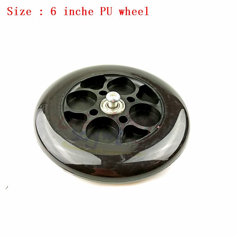 Rueda de PU de 6 pulgadas para patinete eléctrico, rueda de 140mm, Fácil plegado, patinete eléctrico, bicicleta, parte delantera y trasera para niños: Front wheel