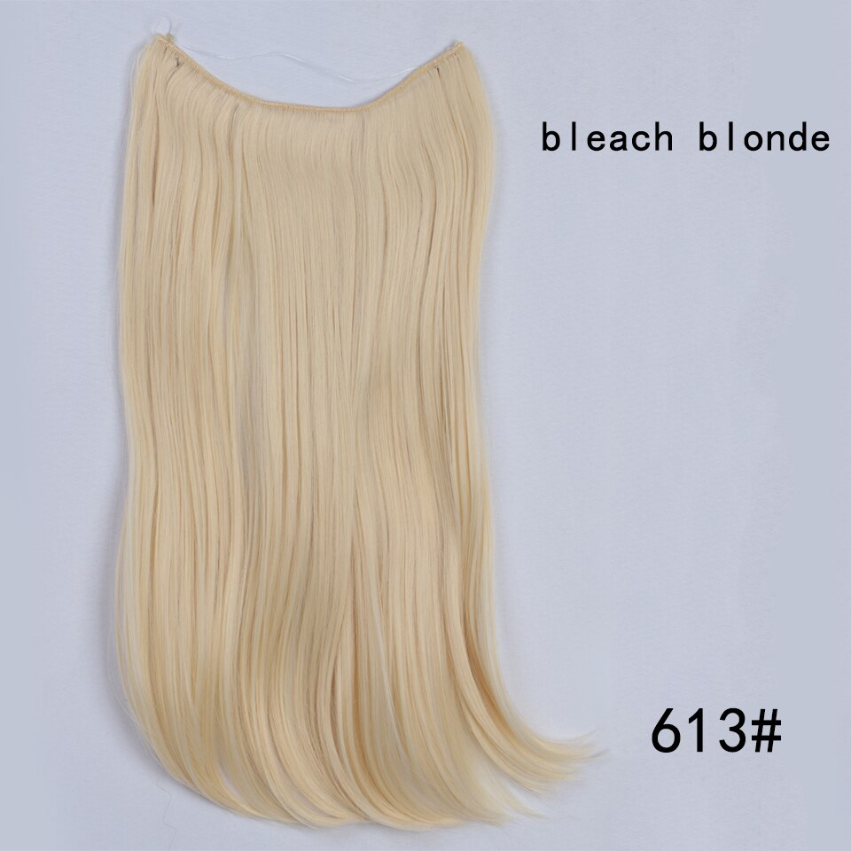 Synthetic Hair Extensions Long Straight Fish Line Hairpieces No Clips in One Piece Hair Extensions Heat Resistant Hair for Women: WEXS001-613