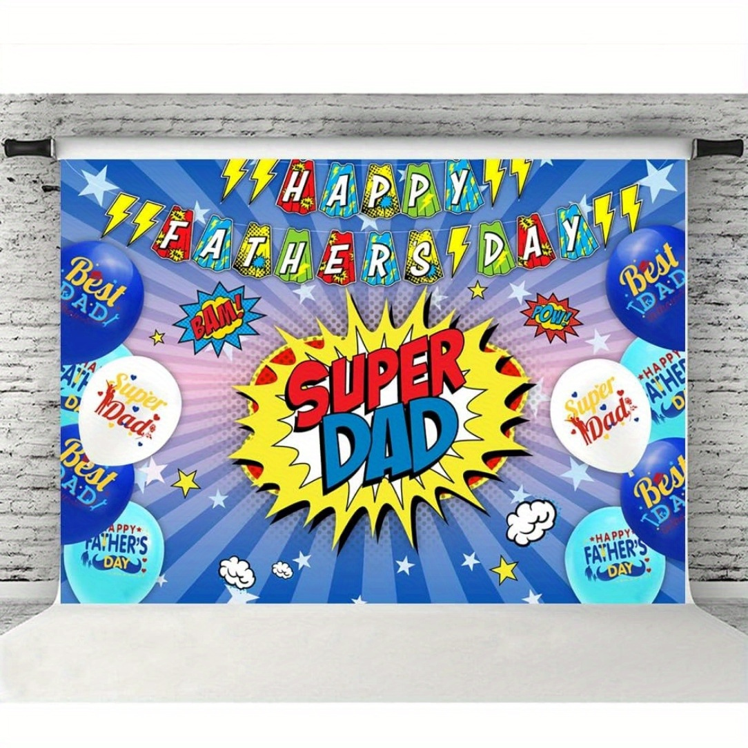 Feliz día del padre tela de fondo, fondo de fotografía de papá, reunión familiar y decoración del festival pancarta de mesa de pastel