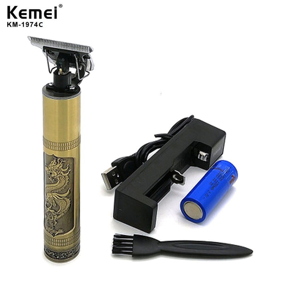 Kemei Glatze kabellos Haar Haarschneidemaschine 0 mm Männlichen Carving Trimmer Glatze Rasieren Schaber Kurze Haare Schneiden Abschluss Maschine: 1974C Nein Kasten