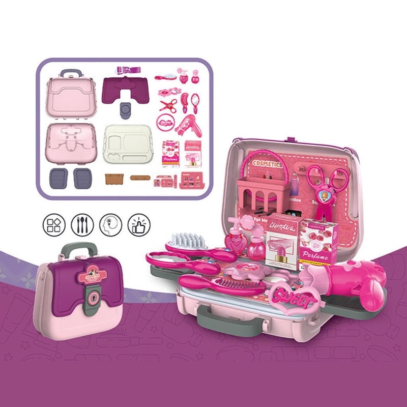 Mädchen Simulation Kochen Lebensechte Mini Lebensmittel Hamburger Rucksack Multifunktionale Küche Tragbare Pädagogisches Spielzeug