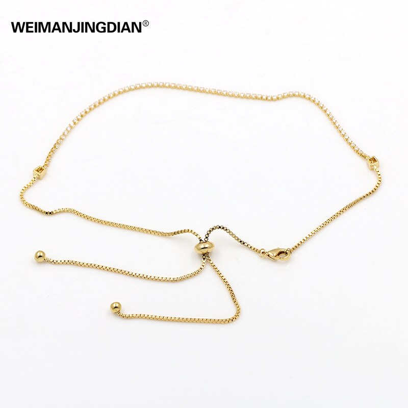 Exquisite Round Cubic Zirconia Choker Necklace Adjustable in White Gold or Yellow Gold Colors