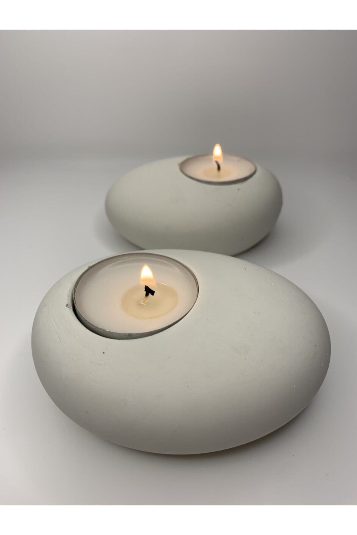 Stone look beton 2 sorte lysestage hjem og kontor dekoration elementer hjem møbler: Hvid