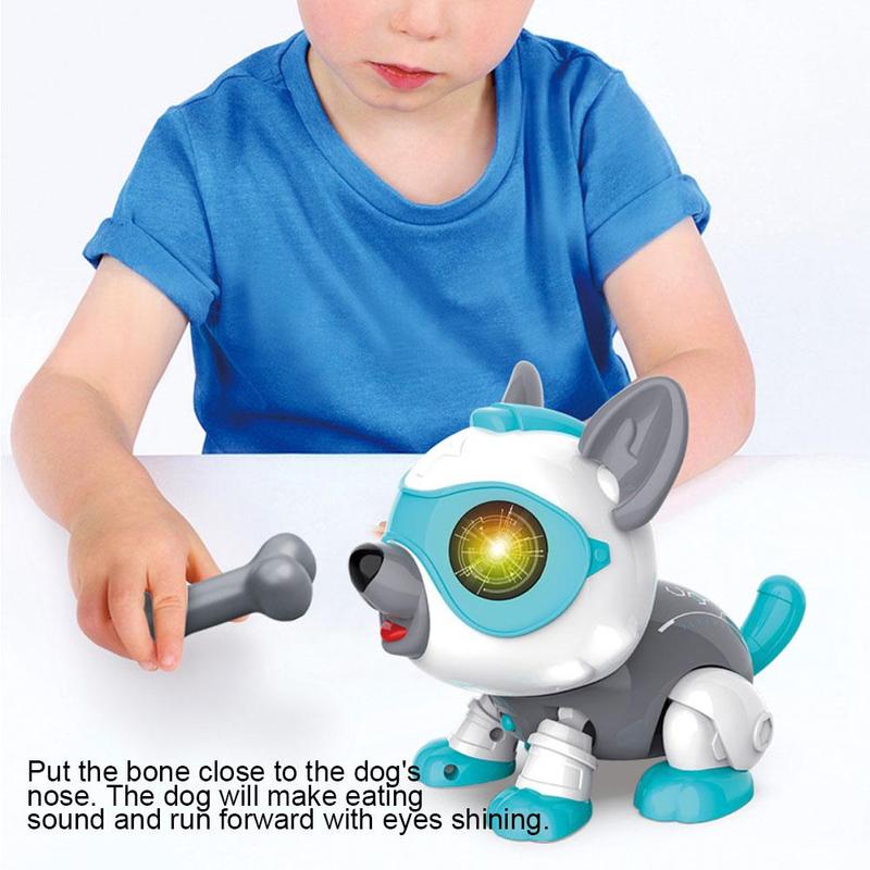 Diy Voice Control Touch Sensor Robot Dog Toy Lighting Sound Effect Timing Function Pet Dog Model