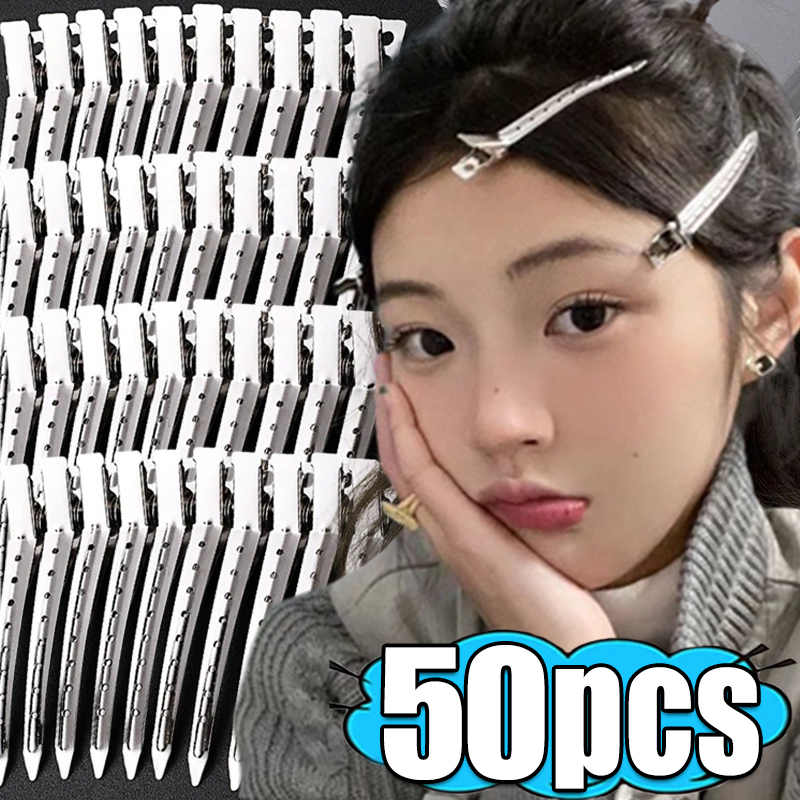 Pinzas para el cuidado del cabello para mujer, pinzas de corte de peluquería de acero y Metal, herramientas de estilismo para corte de pelo de peluquero, horquilla esponjosa para raíz del cabello