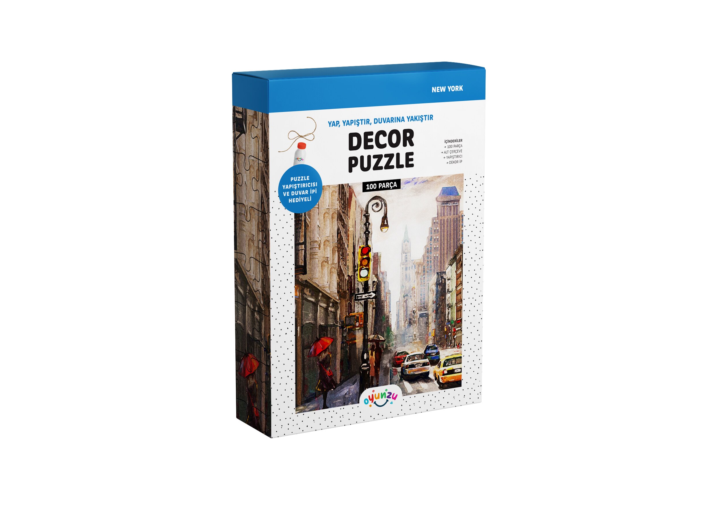 Decor Puzzel York 100 Pcs, Puzzel Voor Volwassenen En Kinderen, lijm En Rop Te Hangen Gratis