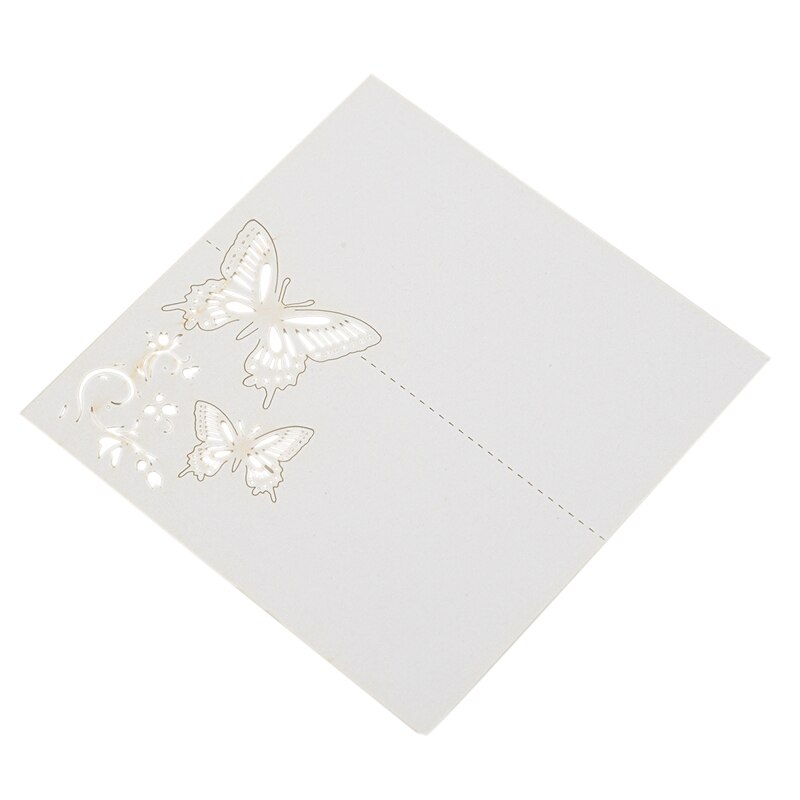 50 stuks vlinderpapieren plaatskaarthouders, naamkaartjes, tafelnummers voor bruiloften, evenementen en feesten