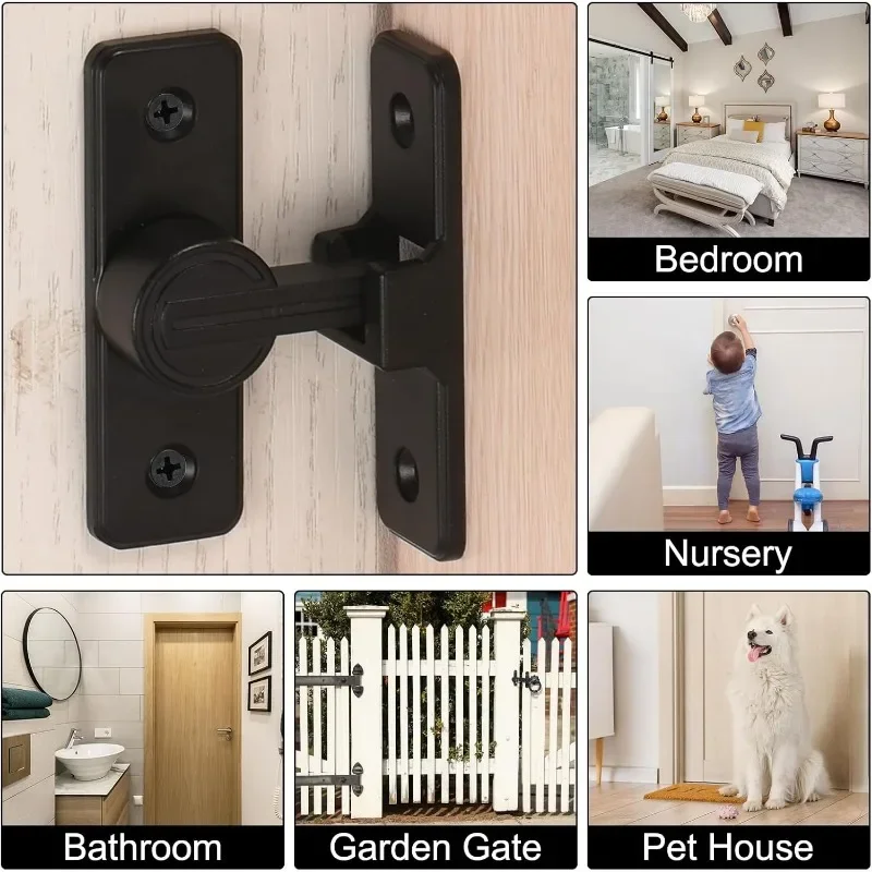 90 Degree Sliding Door Latches Sliding Door Locks Anti-theft Buckle Latches Home Cupboard Door Catches DIY Hardware Accessories