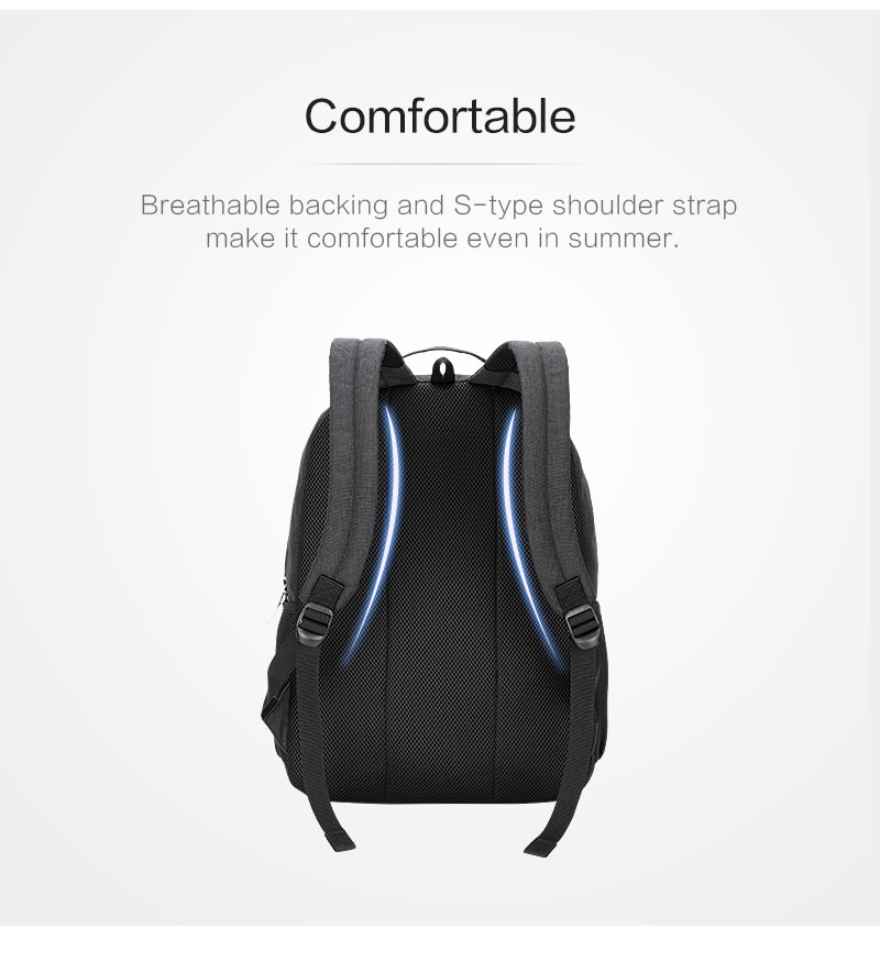 Oiwas Men's Backpack Casual Black Backpacks Large Capacity Children Schoolbag For Teenages Women Travle