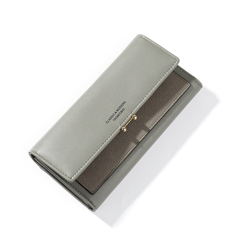 Vrouwen Lange Portefeuilles Business Id Kaarthouder Case Mannen Pu Leer Rits Telefoon Zak Portemonnee Grote Capaciteit Clutch: Gray