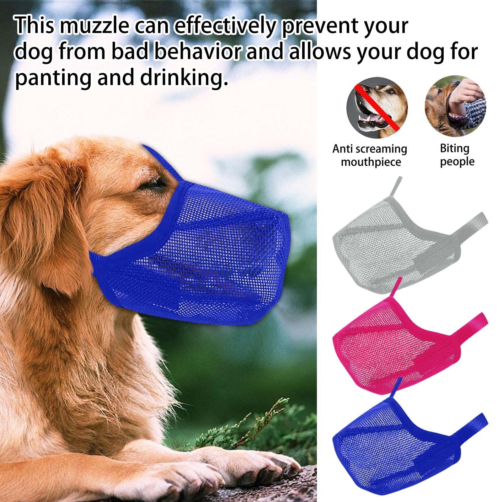 Adjustable Dog Mouth Cover Anti-Bite Pet Mask Portable Proof Breathable Drinking Water Pet Muzzle Practical Outdoor Pet Supplies