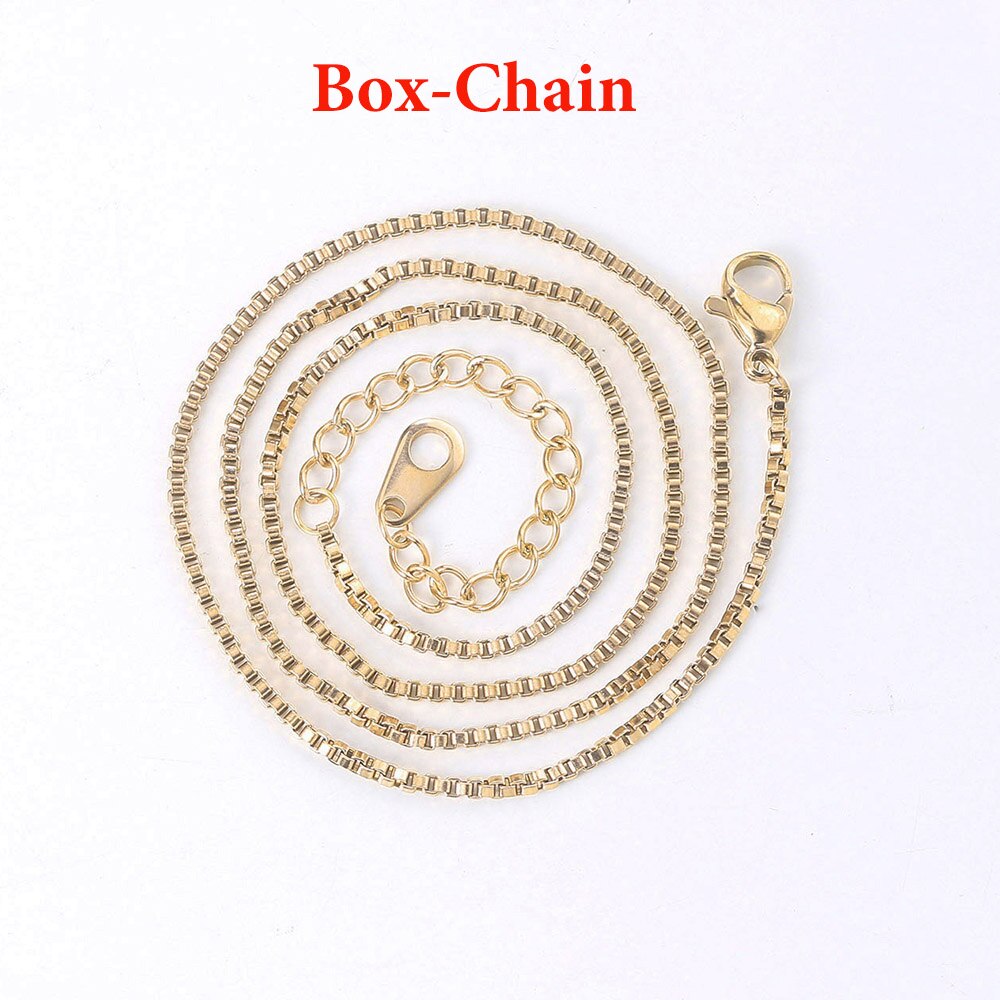 Cross chain & box chain necklaces for women stainless steel chain diy jewelry thin minimalist necklace jewelry  c026: Box chain 1