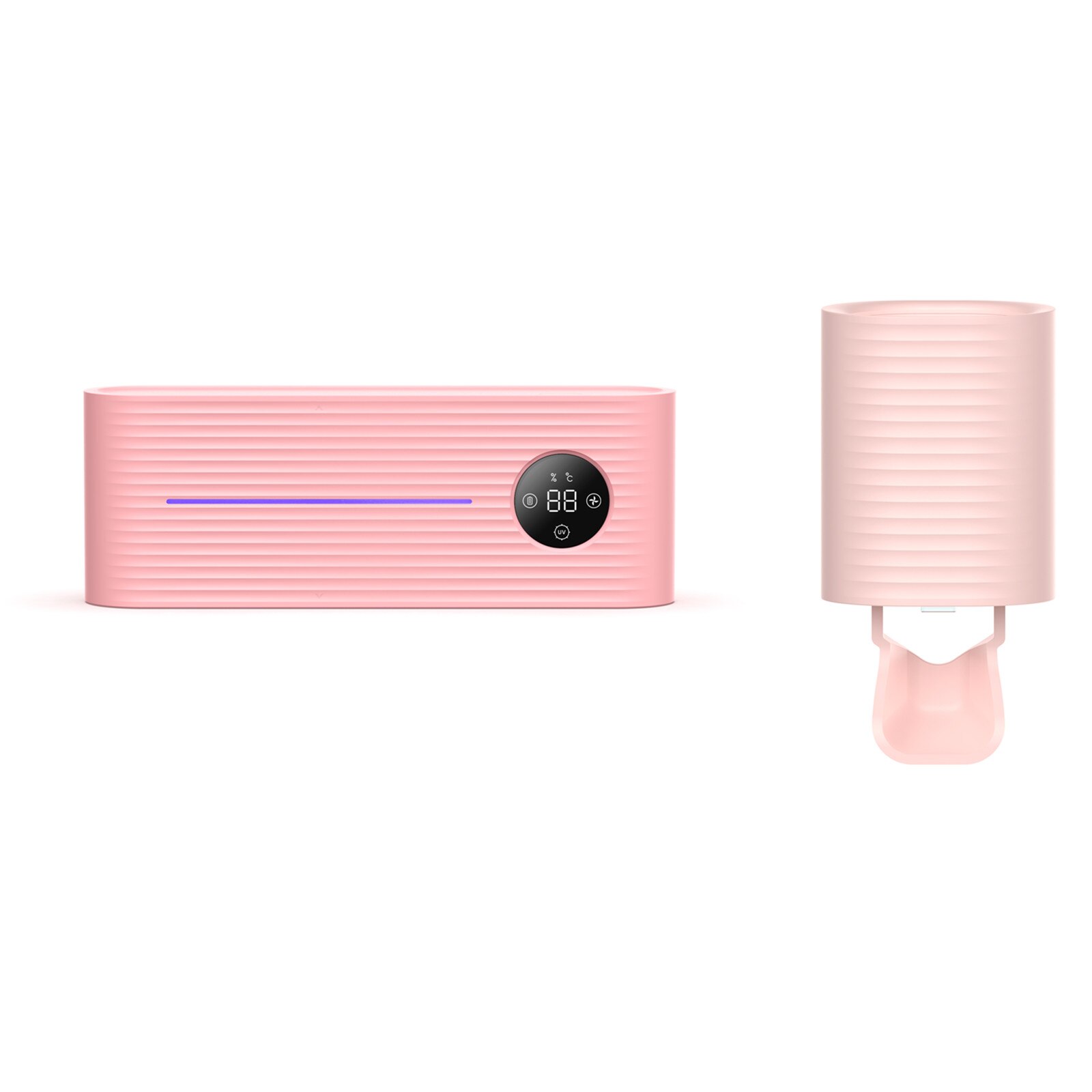 XiaoMi YouPin Sothing UV Light Toothbrush Sterilizer Holder Inhibit Bacterial Antibacterial Automatic Toothpaste Dispenser: pink set