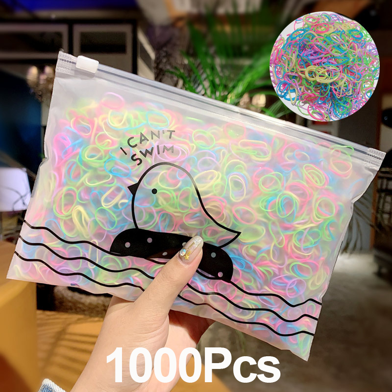 Bandas elásticas para el Cabello para Niñas, Coletas Pequeñas y Coloridas, no Daña EL Cabello, Accesorios para el Pelo, 20 Piezas: 1000pcs-B3