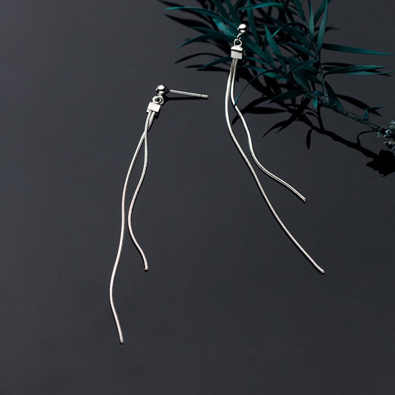 La Monada Dangling Hanging Earrings For Women Silver 925 Real Woman Snake Chain Korean Earrings Minimalist Female Women