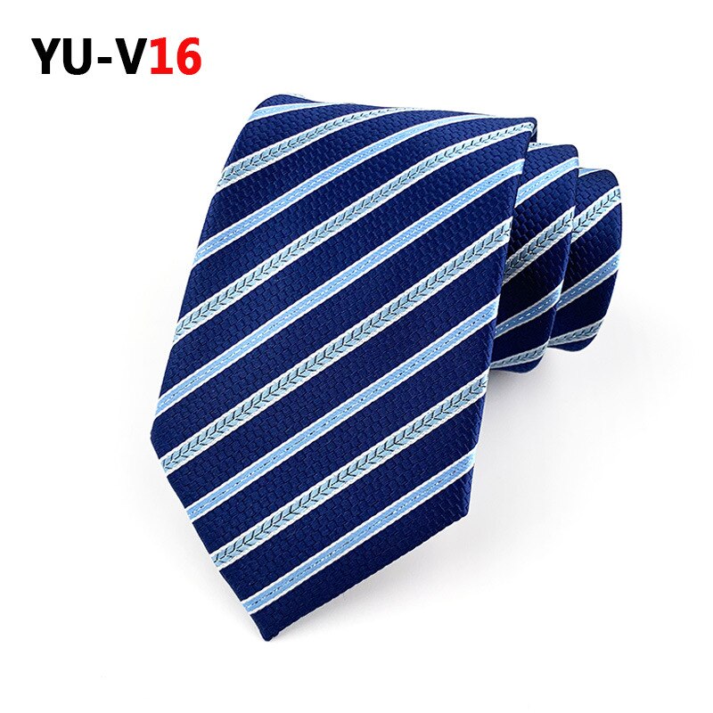 8cm Neck Ties for Men Casual Plaid Suits Tie Gravatas Blue Mens Neckties for Business Wedding Men Ties Men: YU-V16