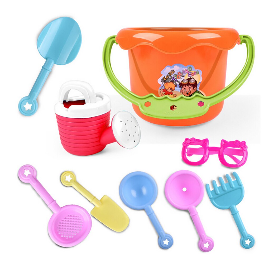 9 pièces enfant en bas âge enfants en plein air sable plage seau pelle râteau eau jouets ensemble
