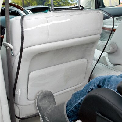 Bil baksetebeskyttelse for barn sparkematte klar bilpute pvc vanntett bilsete ryggtrekk for barn spedbarnstrekk: Uten lomme