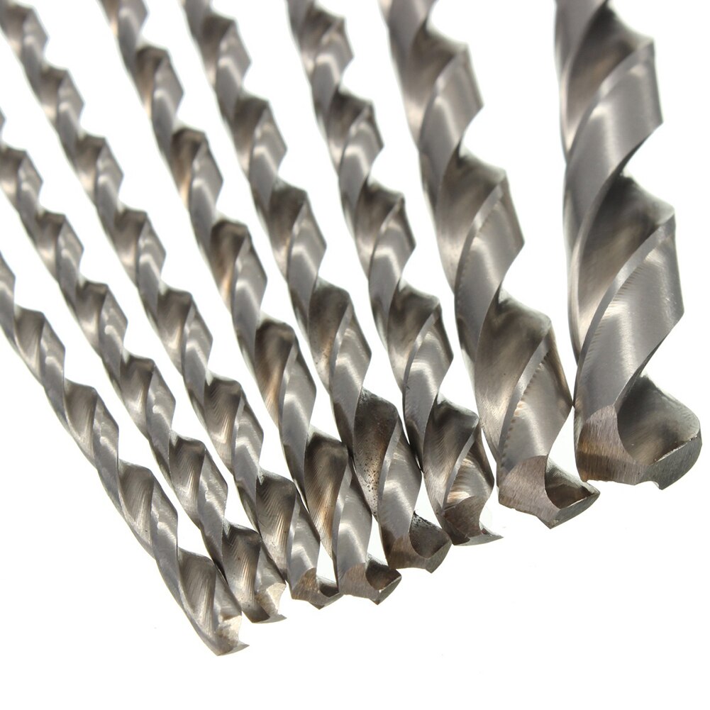 8 Stuks High Speed Steel Boren Hardware 4241 Hss 20Cm Twist Boor 4-10Mm Extra Lange 200mm Rechte Schacht Vijzel Bit Tool Set