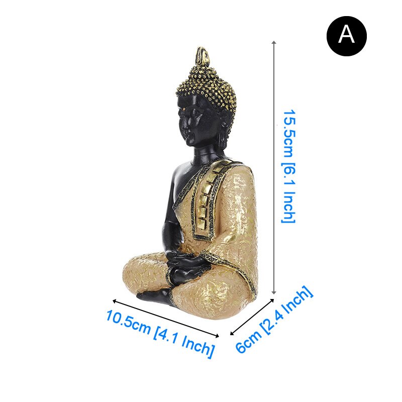 Boeddha Beeldje Sculptuur Zitten Boeddhabeeld Home Office Decor Indoor Standbeeld Ornament 15Cm Feng Shui Ornamenten Ambachten: A