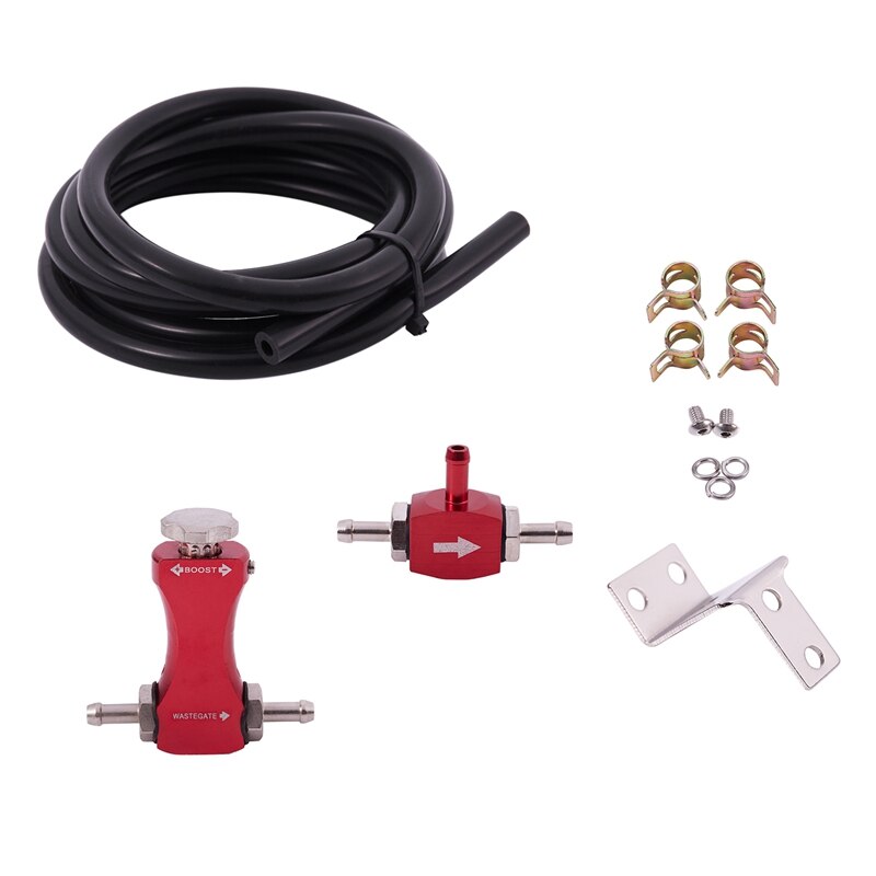 Universal Adjustable Car Manual Turbo Boost Controller Turbocharger Bleed Valve Kit: Red