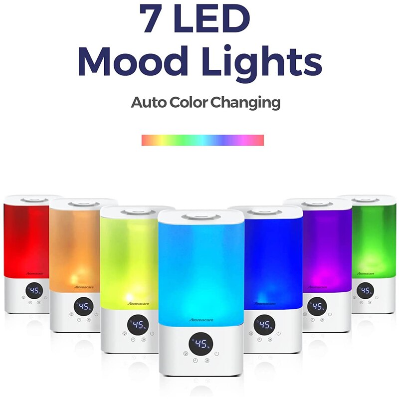 Aromacare 2.5L Cool Mist Air Humidifier with Essential Oil Diffuser Ultrasonic Top Fill Humidifier for Bedroom Baby Kids Plant