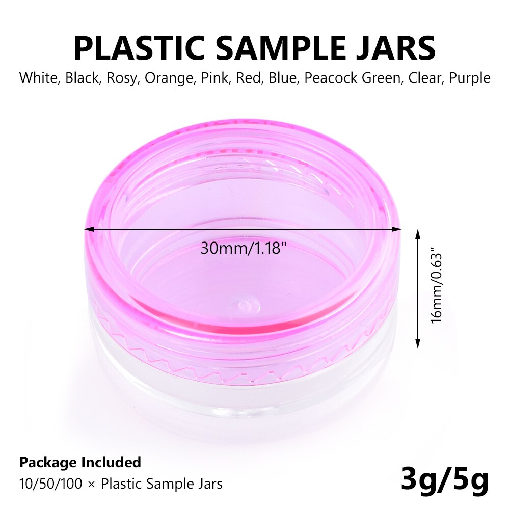 10pcs 3g/5g Empty Plastic Clear Cosmetic Jars Makeup Container Lotion Bottle Vials Face Cream Sample Pots Gel Box Plastic Sample