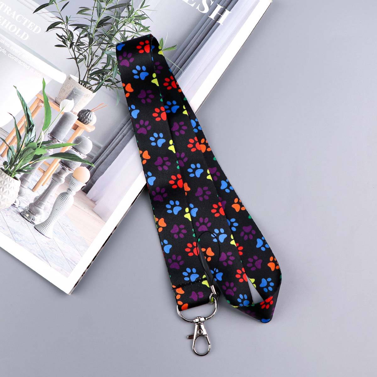 Cordones bonitos con patas de perro para llaves, correa para el cuello, tarjeta de identificación, correas para teléfono móvil para gimnasio, soporte para insignia USB, cuerda para colgar DIY, cordón Lariat