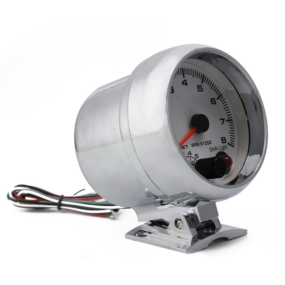 Auto Auto-Tachometer Tacho Gauge 0 ~ 8000 RPM Meter 2 "52mm Universal Auto Motor 7 Farben Led weiß Meter Pointer RPM 12V Benzin
