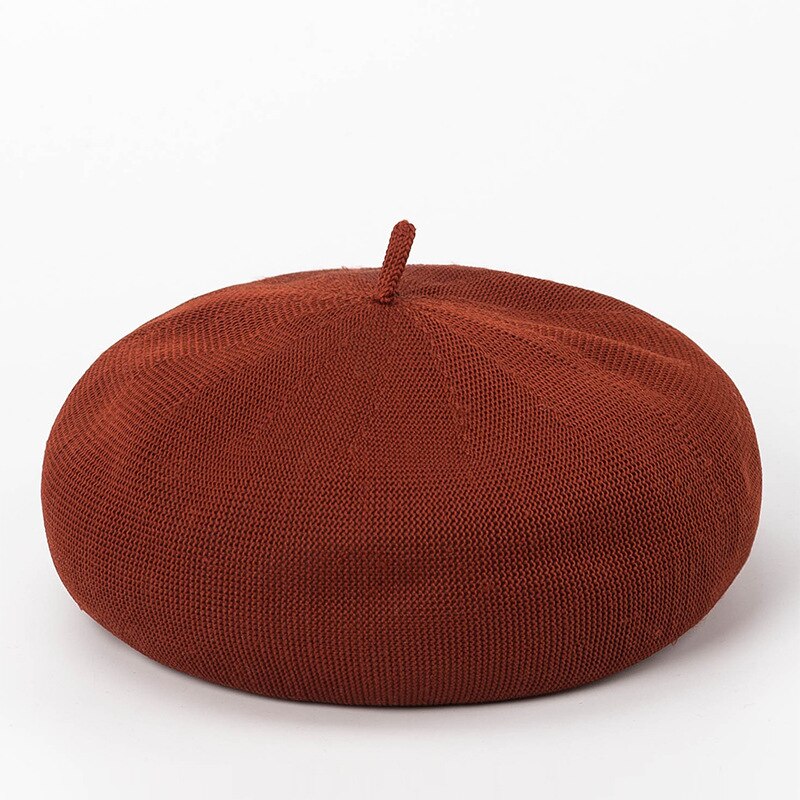 Caluriri Spring Summer Hat Pumpkin Beret Painter's Cap Retro Knit Breathable Art Painter's Cap Octagonal Cap Beret Cap