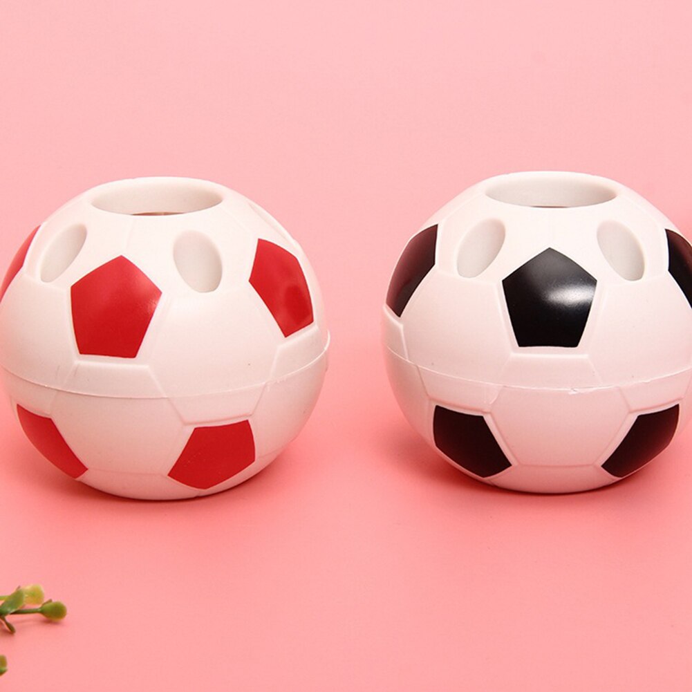 Football Shaped Pen Holder Plastic Pencil Storage Case Students Stationery Multifunctional Soccer Pen Holder