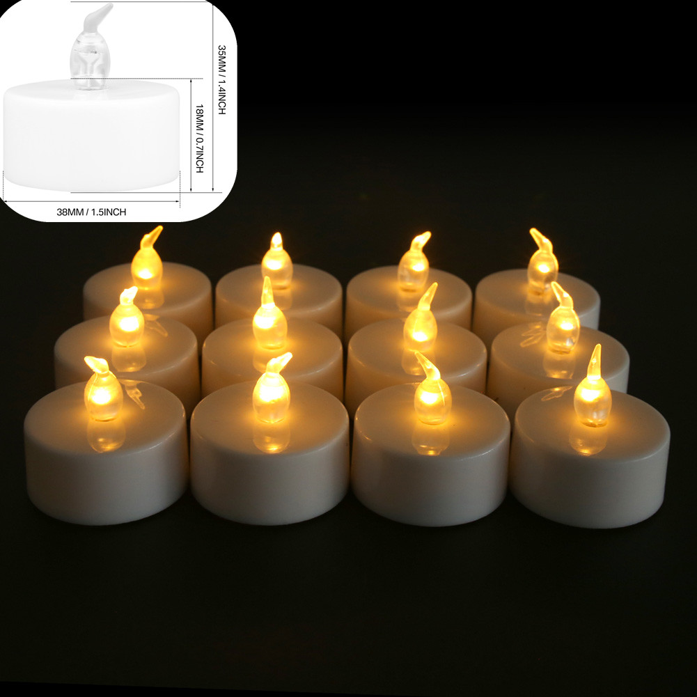 Led-ljus 24/12- pack flamlösa flimrande värmeljus varmvita ljus för fest bröllop födelsedag jul heminredning: Röd / Ljusgrön
