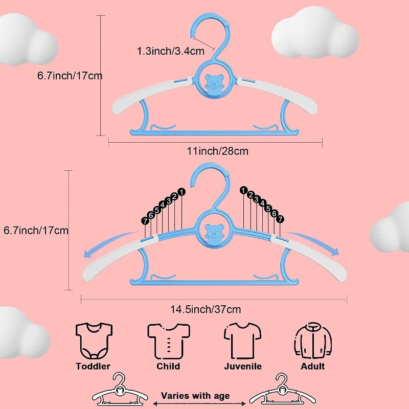 1 Stuk Antislip Baby Kleerhanger Verstelbare Opberghangers Schattige Kinderkleding Organizer Kast Kinderen Baby Jassen Rek