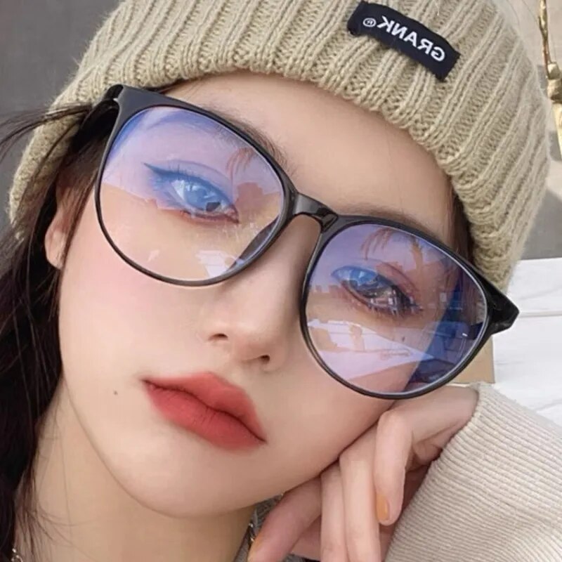 Anti Radiation Glasses for Women Retro Round Glasses Frame Anti Blue Light Eyeglasses