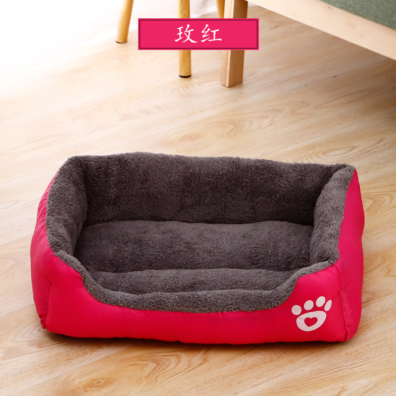 Huisdier Grote Hond Bed Warm Huis candy-kleurige Vierkante Nest Huisdier Kennel Voor Kleine Medium Grote Honden Kat Puppy plus Size Hond Manden: Rood / 55x40 cm