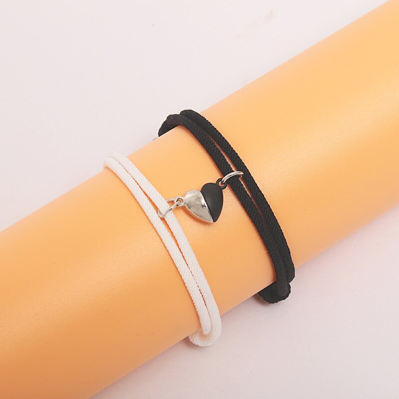 SL102 modisch Schwarz und Weiß Liebe Magnet Mailand Seil Paar Armbänder EIN Paar Freundinnen Armbinde Schmuck