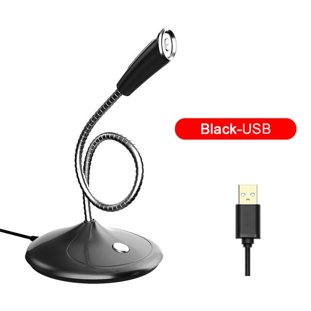 Popu Pine Computer microphone 360° adjust freely Studio Speech Microphone Gaming Chatting USB Microphone Desktop PC Laptop: Black USB