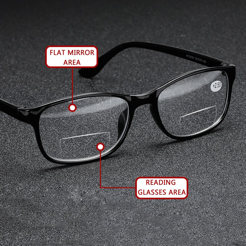 Elbru Bifocale Leesbril Unisex Lichtgewicht Verziendheid Verziend Brillen Vergroting Brillen + 1.0 1.5 2.0 4.0