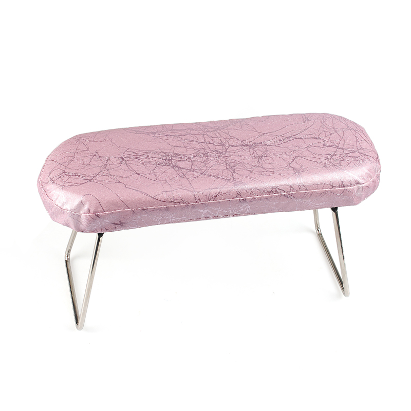 Almohadilla de mano para manicura, soporte de almohada de esponja para brazo pequeño, almohadilla lavable para salón de uñas, soporte de Metal, reposabrazos de cuero, 1 pieza: Rosa