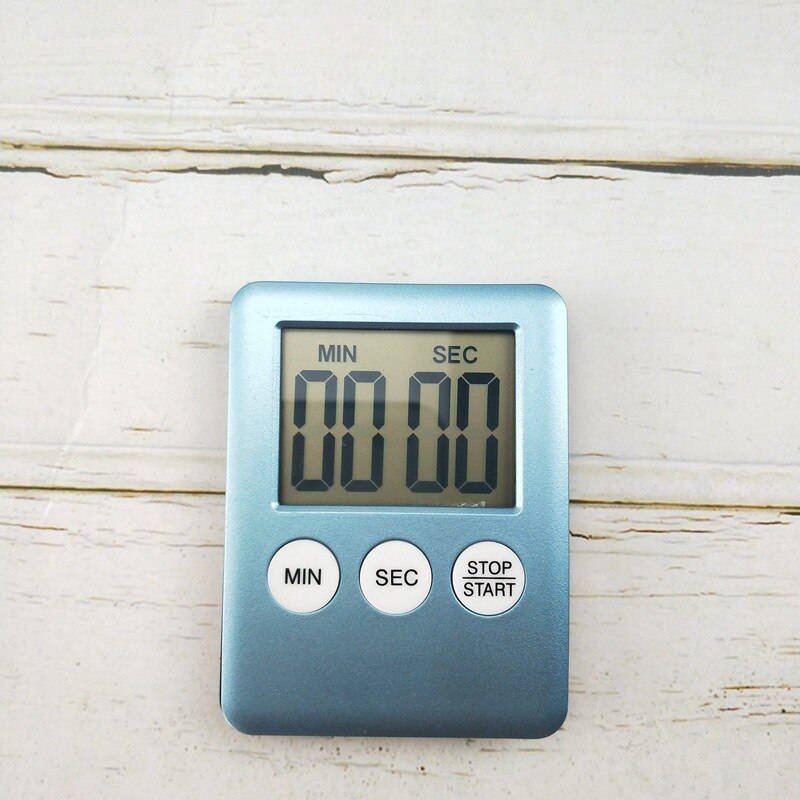 Cooking Timer LCD Digital Screen Clock Kitchen Countdown Timer Mechanical Digital Kitchen Timer Magnetic: Sky blue