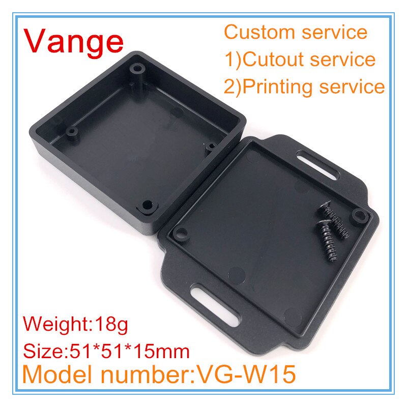 10pcs/lot wall-mounted extrusion box IP54 ABS plastic junction box enclosure for electronic module 51*51*15mm