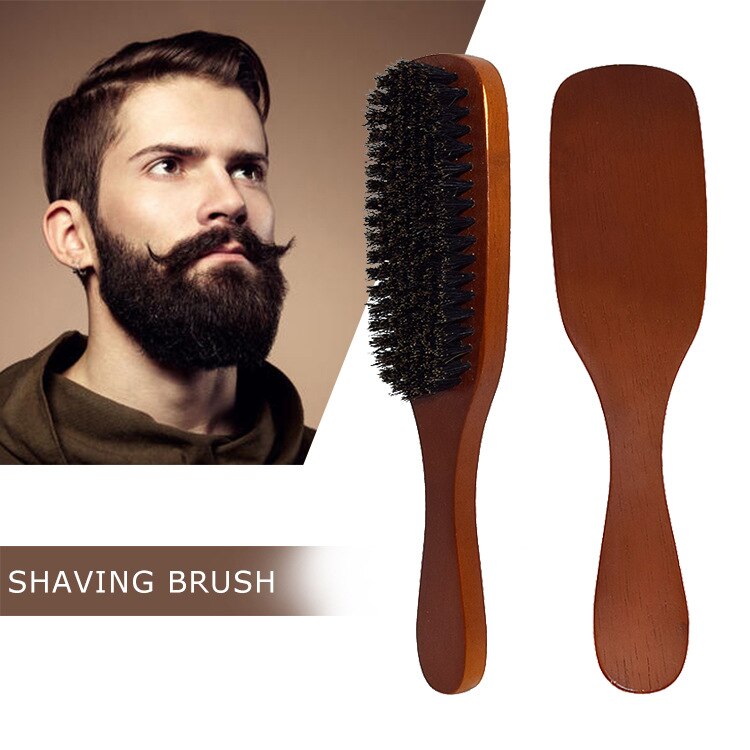 100% Natuurlijke Varkenshaar Baard Borstel Mannen Facial Haar Borstel Professionele Baard Scheren Gereedschap