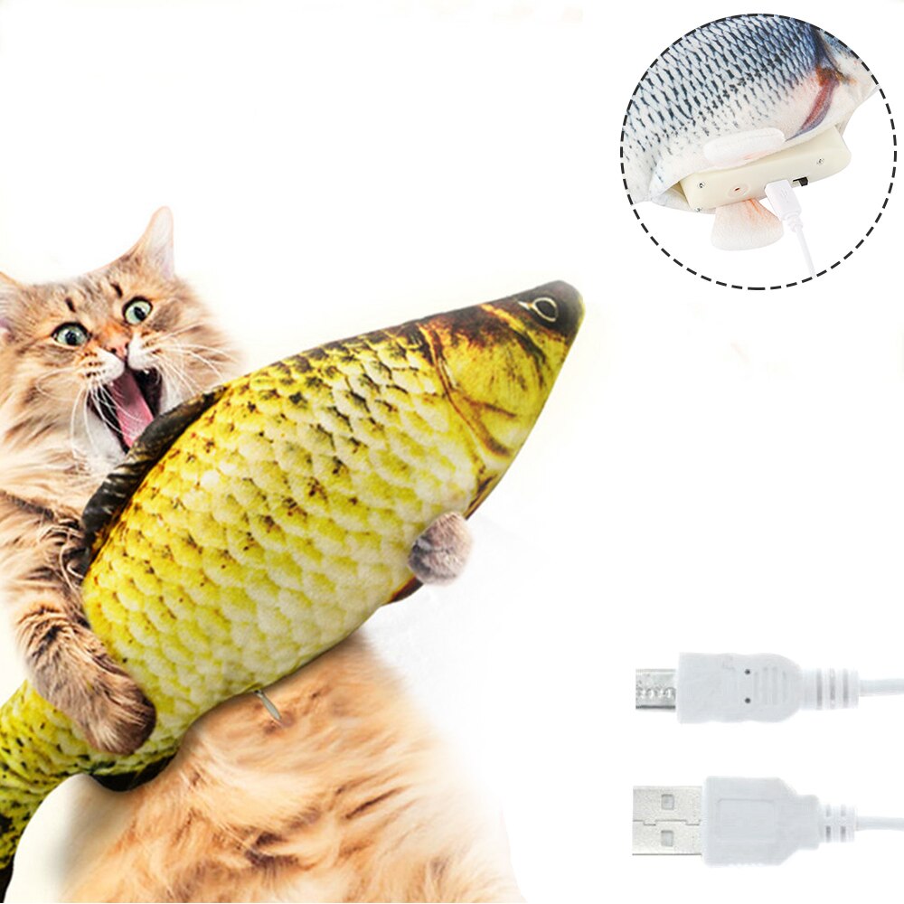 Elektronische Bewegen Angeln 3D Fisch Elektrische USB Lade Simulation Fisch Spielzeug für Pet Spielen Spielzeug katze liefert Baby Spaß spielzeug